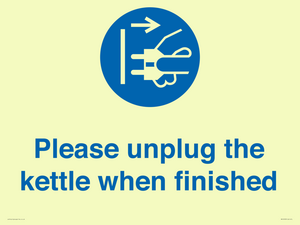 Please unplug the kettle when finished